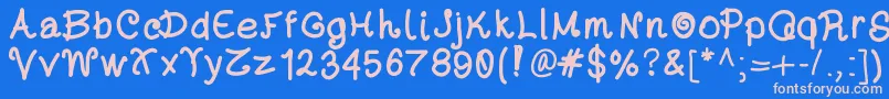 Dayansfont Font – Pink Fonts on Blue Background