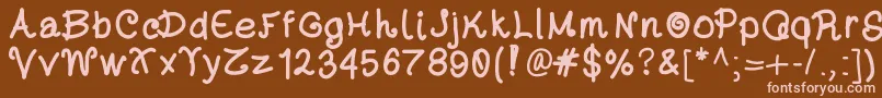 Dayansfont Font – Pink Fonts on Brown Background