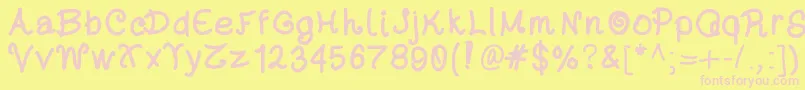 Dayansfont Font – Pink Fonts on Yellow Background