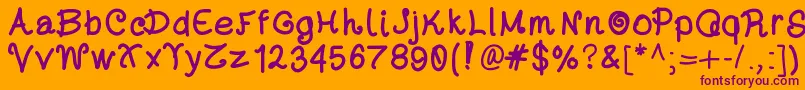 Dayansfont Font – Purple Fonts on Orange Background