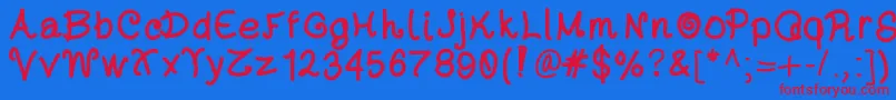 Dayansfont Font – Red Fonts on Blue Background