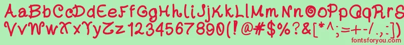 Dayansfont Font – Red Fonts on Green Background