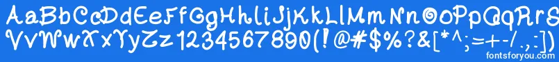 フォントDayansfont – 青い背景に白い文字