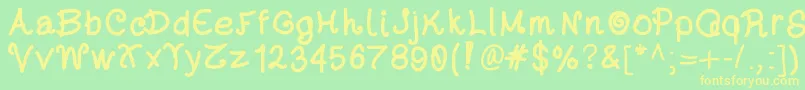 Dayansfont Font – Yellow Fonts on Green Background