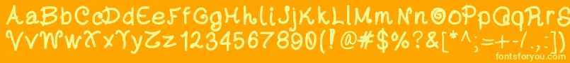 Dayansfont Font – Yellow Fonts on Orange Background