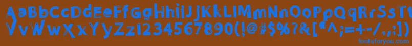 Nosense Font – Blue Fonts on Brown Background