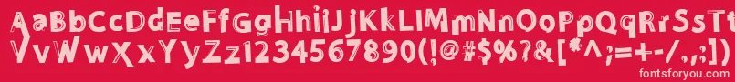 Nosense Font – Pink Fonts on Red Background