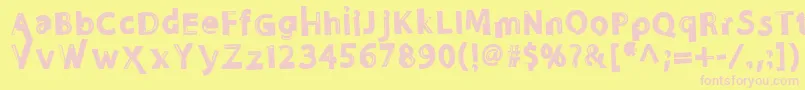 Nosense Font – Pink Fonts on Yellow Background