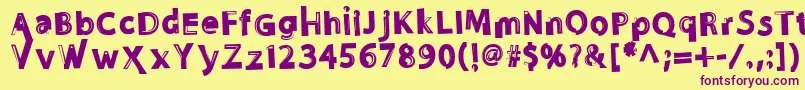 Nosense Font – Purple Fonts on Yellow Background