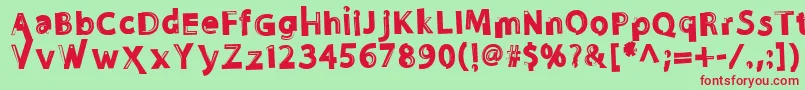 Nosense Font – Red Fonts on Green Background