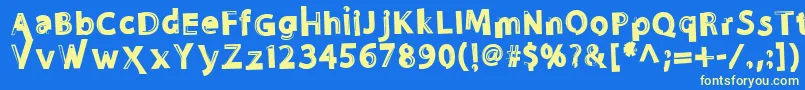 Nosense Font – Yellow Fonts on Blue Background