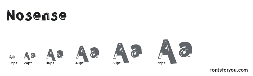 Размеры шрифта Nosense