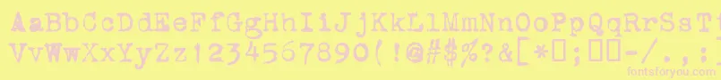 Vtcorona-fontti – vaaleanpunaiset fontit keltaisella taustalla