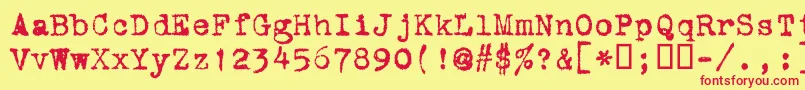 Vtcorona-Schriftart – Rote Schriften auf gelbem Hintergrund