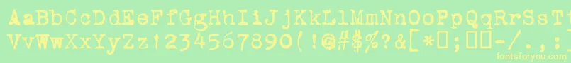 フォントVtcorona – 黄色の文字が緑の背景にあります