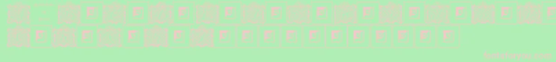 LatticeLetter-Schriftart – Rosa Schriften auf grünem Hintergrund