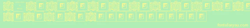 フォントLatticeLetter – 黄色の文字が緑の背景にあります