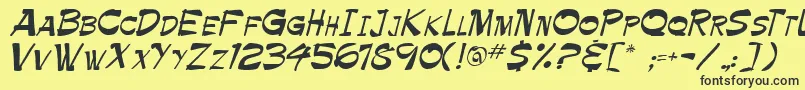 Roller Font – Black Fonts on Yellow Background