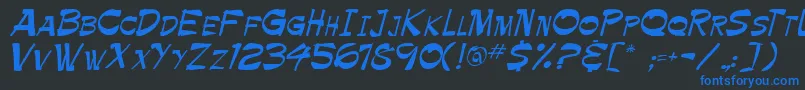 Roller Font – Blue Fonts on Black Background