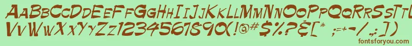 Roller Font – Brown Fonts on Green Background