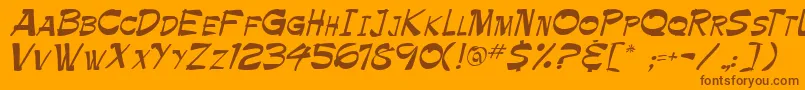 Roller Font – Brown Fonts on Orange Background