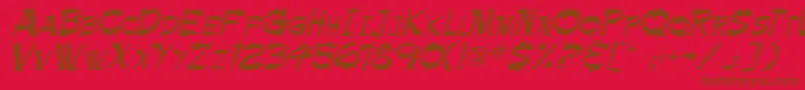 Więcej informacji o czcionce Roller Czcionka Roller – brązowe czcionki na czerwonym tle