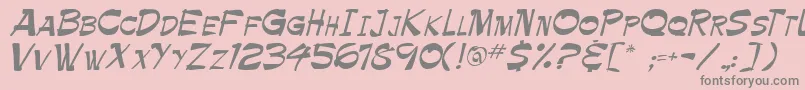 Roller Font – Gray Fonts on Pink Background