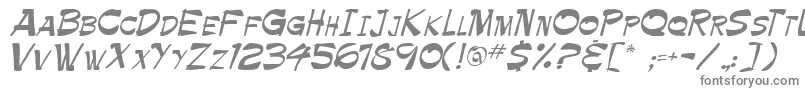 Roller-fontti – harmaat kirjasimet valkoisella taustalla