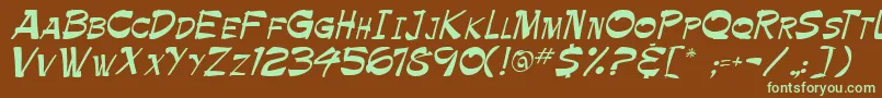 Roller Font – Green Fonts on Brown Background