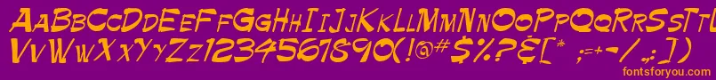 Roller Font – Orange Fonts on Purple Background