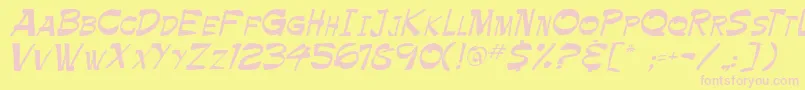 Roller Font – Pink Fonts on Yellow Background