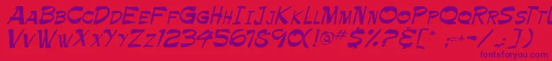 Roller Font – Purple Fonts on Red Background