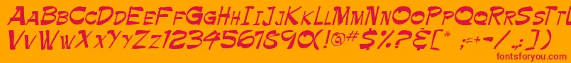 Roller Font – Red Fonts on Orange Background