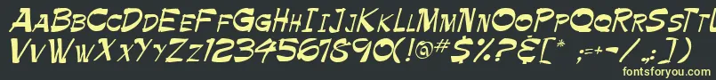 Roller Font – Yellow Fonts on Black Background