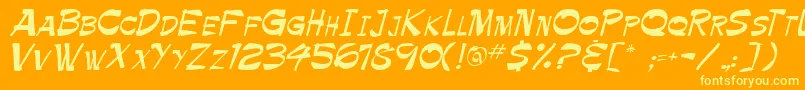 Roller Font – Yellow Fonts on Orange Background