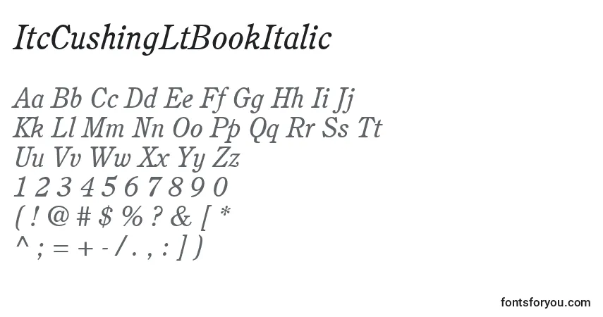 Fuente ItcCushingLtBookItalic - alfabeto, números, caracteres especiales