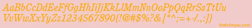 ItcCushingLtBookItalic Font – Orange Fonts on Pink Background