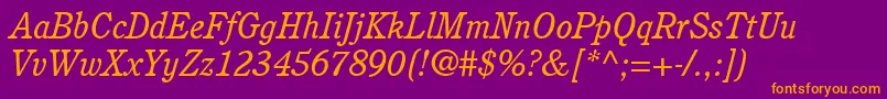 ItcCushingLtBookItalic Font – Orange Fonts on Purple Background