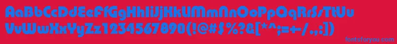 PuenteBold Font – Blue Fonts on Red Background