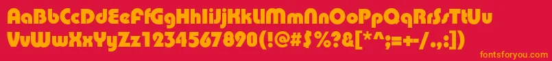 PuenteBold Font – Orange Fonts on Red Background