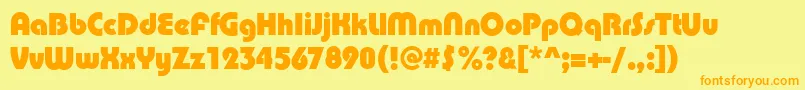 PuenteBold Font – Orange Fonts on Yellow Background