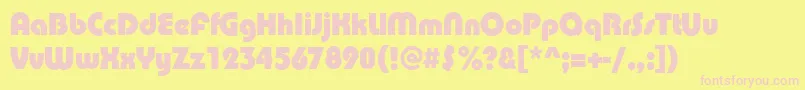 フォントPuenteBold – ピンクのフォント、黄色の背景