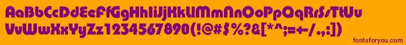 PuenteBold-fontti – violetit fontit oranssilla taustalla