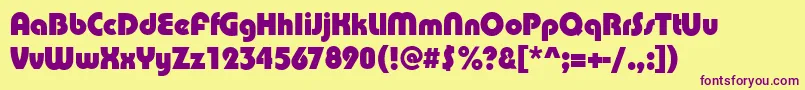 PuenteBold Font – Purple Fonts on Yellow Background