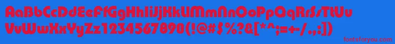 PuenteBold Font – Red Fonts on Blue Background