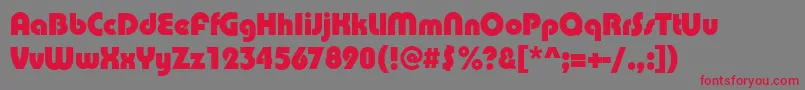フォントPuenteBold – 赤い文字の灰色の背景