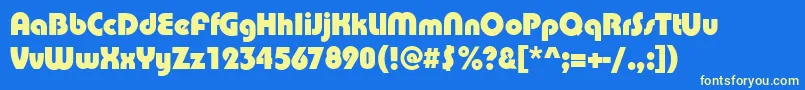 PuenteBold Font – Yellow Fonts on Blue Background