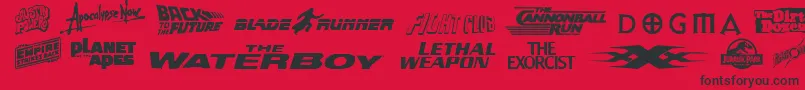 Moviegallery Font – Black Fonts on Red Background