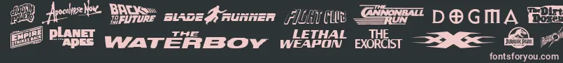 Moviegallery Font – Pink Fonts on Black Background