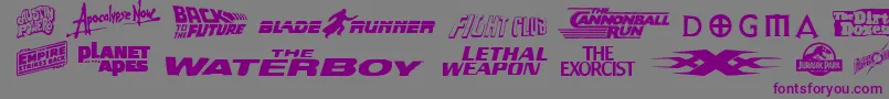 フォントMoviegallery – 紫色のフォント、灰色の背景